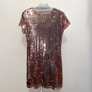 Rose gold sequin dress